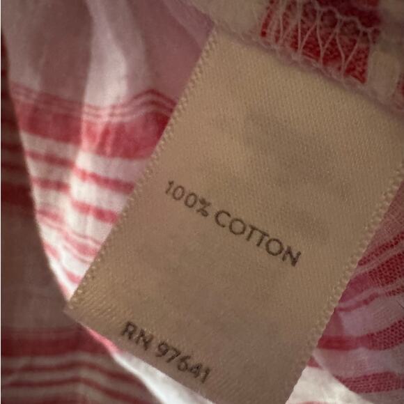 J.Jill Red & White Striped 100% Cotton Shirt - Size M Lightwieght preppy - Picture 6 of 10